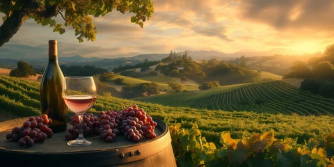 Foto op Canvas Red wine in a vineyard © Mikolaj Niemczewski