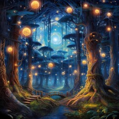 Enchanted Forest at Night