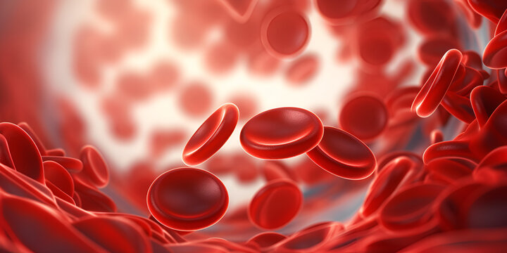 RBC Blood Cell. Red Blood Cells in Vein Medical Science.