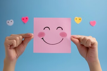 Positive Psychology Emoji considerate Smiley, Icon Illustration appraisal. Smiling cartoon perception. Big grin animated cartoon happy smile. audience analysis stress management