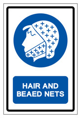 Hair and Beard Nets Must Be Worn Symbol Sign ,Vector Illustration, Isolate On White Background Label. EPS10