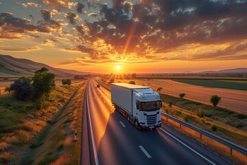 Sunset Trucker Generative AI