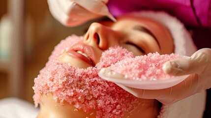 Exfoliation treatment at a salon for skin pampering.