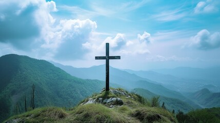 big cross on the top of the mountain