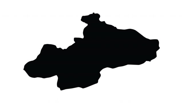 Animation forms a map of Tokat in Turkey