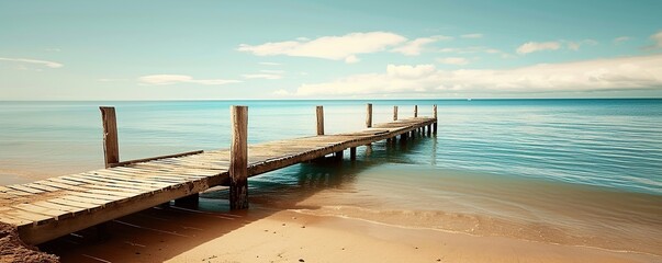 View of wooden pier on the beach