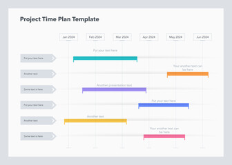Project time plan template with six project tasks in time intervals. Can be used for your website or presentation. © tomasknopp