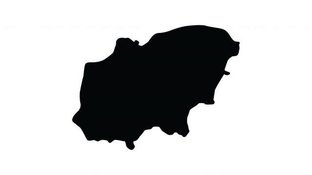 Animation forms a map of usak in Turkey