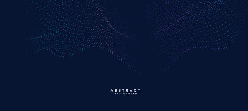 Abstract Blue, Green Gradient Flowing Dot Waving Particle geometric Technology Background. Digital Futuristic Purple, Pink Gradient Dotted Wave. Concept For Science, Music cover, website, header