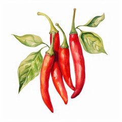 watercolor chili peppers
