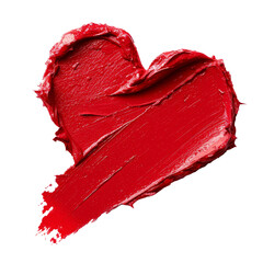 A love heart made from lipstick cosmetic make up. Valentine heart symbol - obrazy, fototapety, plakaty