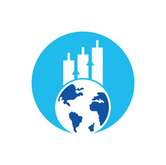 World finance logo design concept. World Stats vector logo design template.