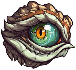 Colorful dragon eye. Isolated sticker