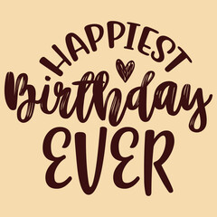 happy birthday typography social media post, vector illustration simple