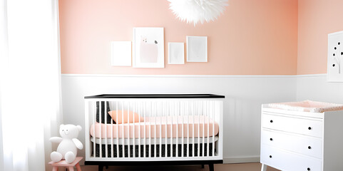 Whimsical Wonder: Soft Pastels Dance Amidst Scandinavian Elegance in this Nursery Haven with Varied Angle Camera Focus