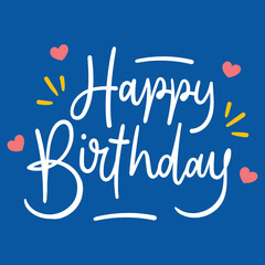 happy birthday typography social media post, vector illustration simple