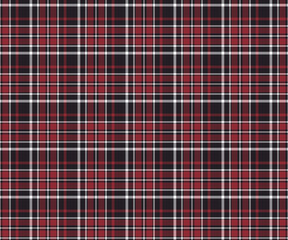 Plaid pattern, navy blue, red, white, seamless background for textile, garment or decorative design. Vector illustration.