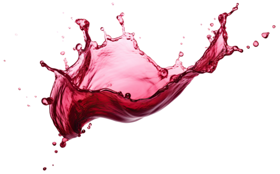 Delicious red wine splash, cut out