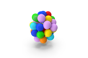 3d colorful balloons isolated on white