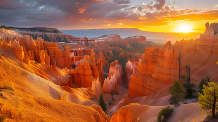 A photo of Bryce Canyon, with otherworldly hoodoos as the background, during the magical glow of twilight