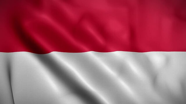 Indonesia waving flag, Flag of Indonesia Animation, Indonesian Flag Closeup, 4k Indonesian Flag Waving Animation