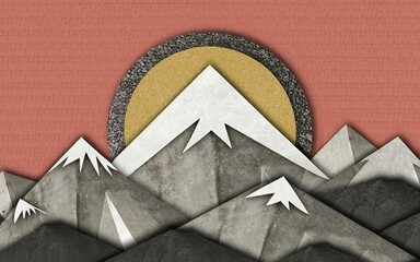 abstract creative background paper collage mountain