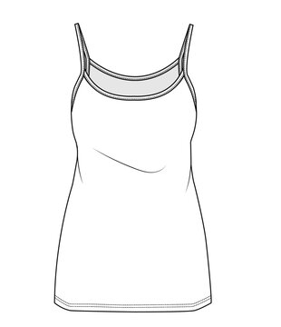woman, thin strap,sphaghettti strap basic dress,fashion vector,flat cad,technical drawing