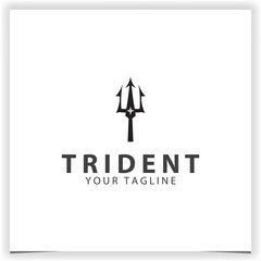 trident logo design flat vector illustration