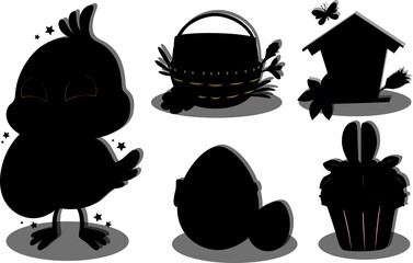 Flat design elements collection for easter holiday