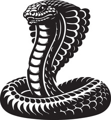 king cobra silhouette vector style with transparent background