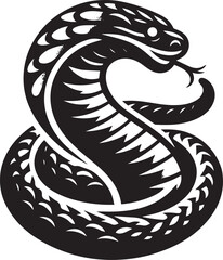 king cobra silhouette vector style with transparent background