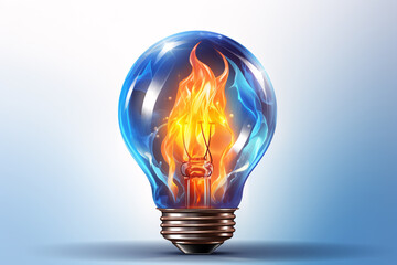 Lightbulb Made from Oil Paint Mix on White Background. Creativity Concept