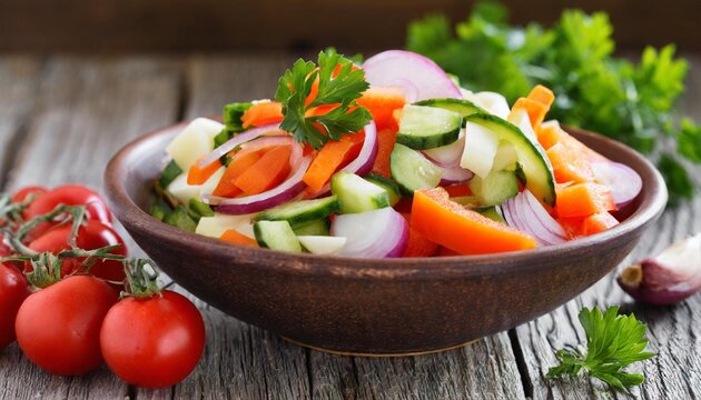 Chopped Vegetables In A Bowl