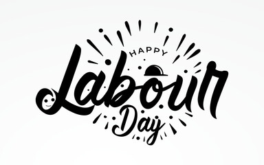 Vector happy labour day typography banner design.