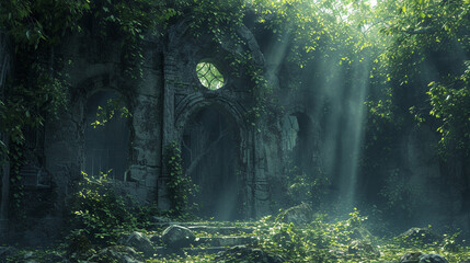 A vine wrapping around an abandoned ruin, claiming it back to nature. 