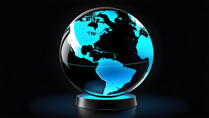 earth globe on black background