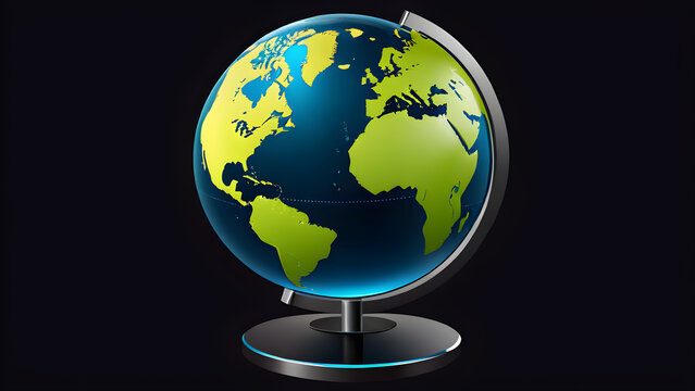 earth globe on black background