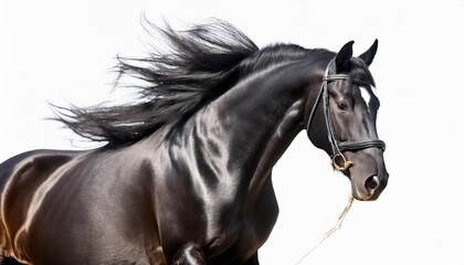 Obraz premium black horse isolated on white
