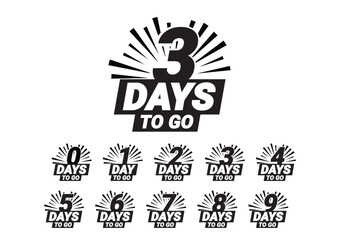 Obraz premium Countdown left days banner. count time sale. Nine, eight, seven six five four three two one zero days left. Vector illustration
