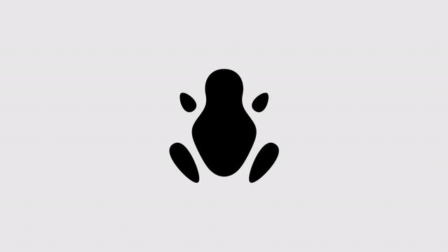 Abstract frog graphic animation. Alpha channel. Simple toad on transparent background motion design. 4K resolution