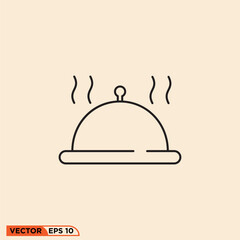 Fototapeta premium Dish icon design vector graphic of template, sign and symbol, line style