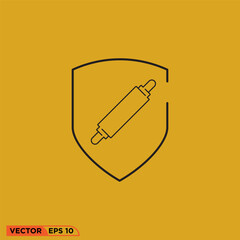 flour roll icon design vector graphic of template, sign and symbol, line style