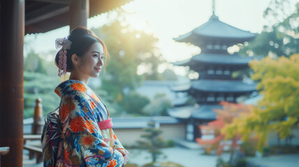 和服を着た日本人の女性 - obrazy, fototapety, plakaty