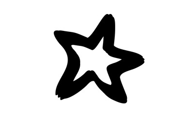 black and white star on a white background .