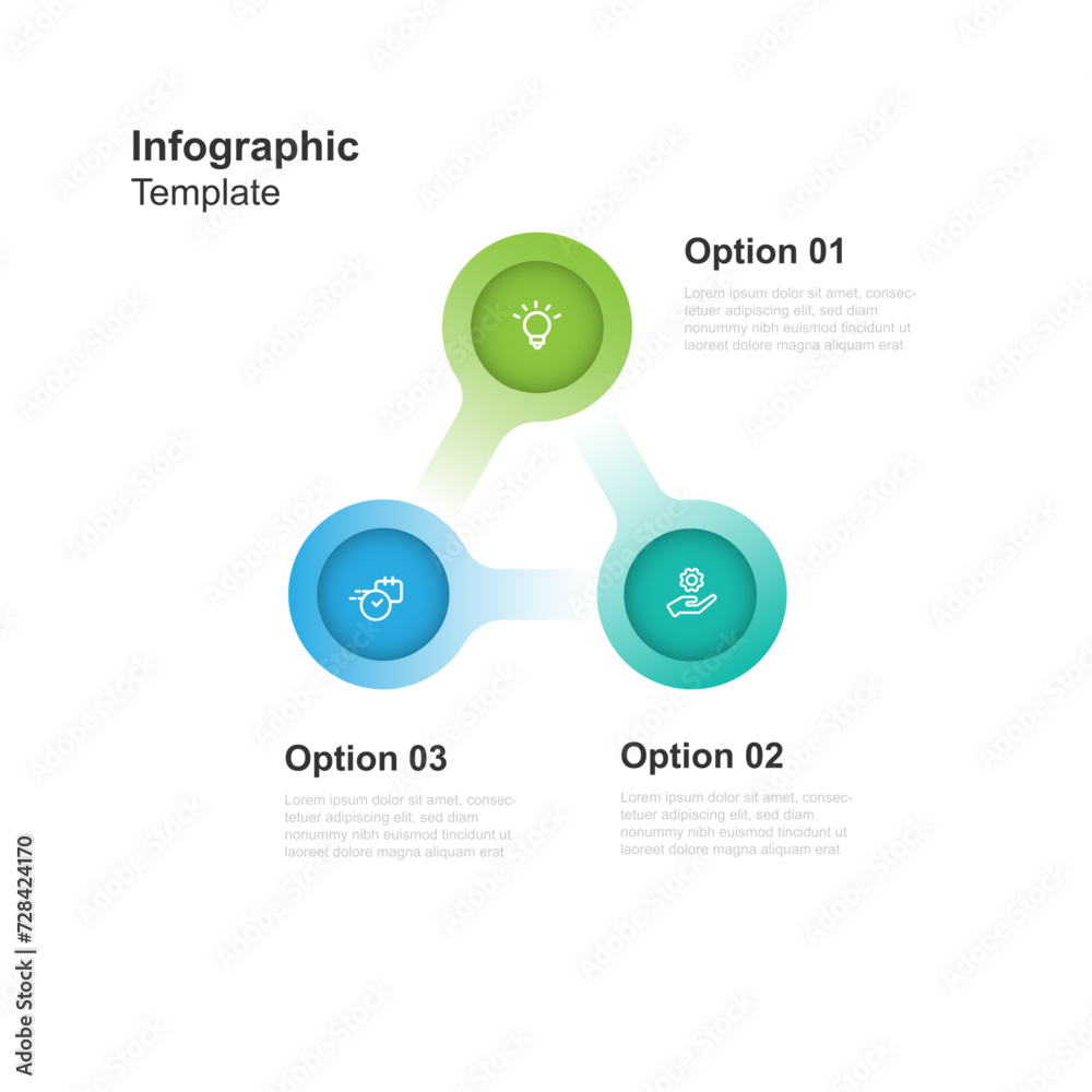 Leinwandbilder Design template infographic vector element 3 step triangle concept suitable for web presentation and business information