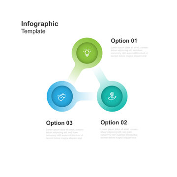 Design template infographic vector element 3 step triangle concept suitable for web presentation and business information