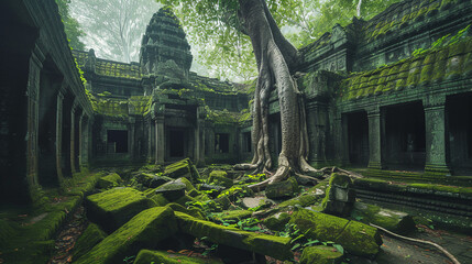 Fototapeta premium Temple ruines in Cambodia. 