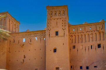 Ksar Ait Ben haddou, old Berber adobe-brick village or kasbah. Ouarzazate, Draa-Tafilalet, Morocco,...