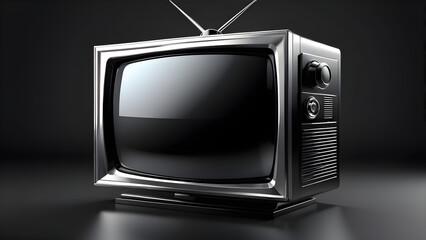 retro tv. television icon isolated on black background