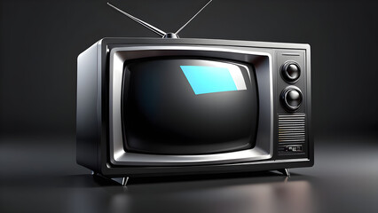 retro tv. television icon isolated on a black background